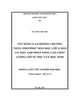 XÂY DỰNG e LEARNING CHƯƠNG “NITO  PHOTPHO” hóa học lớp 11 BAN cơ  bản  góp PHẦN NÂNG CAO CHẤT LƯỢNG GIỜ tự học của học SINH