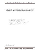 vận dụng kiến thức liên môn để giải quyết các tình huống (hóa học 11) NUÔI BA BA HOA DIỆT ốc bươu VÀNG” 