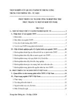 PHÁT TRIỂN CÁC NGÀNH CÔNG NGHIỆP PHỤ TRỢ THỰC TRẠNG VÀ MỘT SỐ KHUYẾN NGHỊ