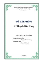 Đề tài nhóm kế hoạch bán hàng