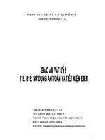 giáo án tích hợp liên môn vật lý 9 bài 9 sử dụng an toàn và tiết kiệm điện 