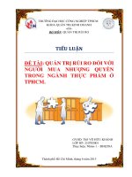 Quản trị rủi ro đối với người mua nhượng quyền trong nghành thực phẩm ở tphcm