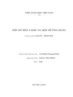 luận văn thạc sĩ toán học đầy đủ hóa i ADIC và một số ỨNG DỤNG 