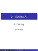 Bài giảng môn đại số tuyến tính