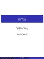 Bài giảng đại số tuyến tính