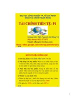Bài giảng Tài chính tiền tệ (phần 1)  ThS. Nguyễn Lê Hồng Vỹ