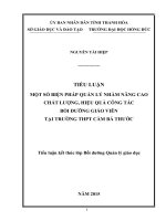 Tieu luận QLGD một số biện pháp quản lý nhằm nâng cao chất lượng hiệu quả công tác bồi dưỡng giáo viên