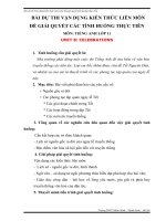 vận dụng kiến thức liên môn giải quyết tình huống, tiếng anh 11 UNIT 8 CELEBRATIONS 