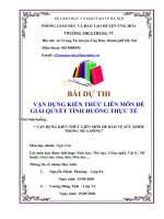 VẬN DỤNG KIẾN THỨC LIÊN môn để GIẢI QUYẾT các TÌNH HUỐNG (ngữ văn 8) “ vận DỤNG KIẾN THỨC LIÊN môn để bảo vệ sức KHỎE TRONG mùa ĐÔNG” 