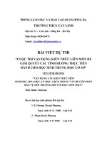 VẬN DỤNG KIẾN THỨC LIÊN môn để GIẢI QUYẾT các TÌNH HUỐNG (sinh học 9) vấn đề góp PHẦN bảo vệ môi TRƯỜNG đối với học SINH THCS 