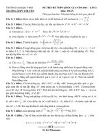 ĐỀ THI THỬ TOÁN THPT QUỐC GIA  MÔN TOÁN 2016