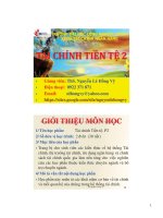 Bài giảng Tài chính tiền tệ (phần 2)  ThS. Nguyễn Lê Hồng Vỹ