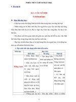 giáo án liên môn tích hợp tiếng anh 11 bài  các lễ hội (celebrations) 