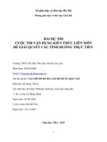 VẬN DỤNG KIẾN THỨC LIÊN môn để GIẢI QUYẾT các TÌNH HUỐNG (vật lý 8) tái CHẾ đồ bỏ đi làm đồ DÙNG học tập 