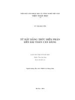 TỪ bất ĐẲNG THỨC BIẾN PHÂN đến bài TOÁN cân BẰNG 