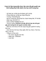 VẬN DỤNG KIẾN THỨC LIÊN môn để GIẢI QUYẾT các TÌNH HUỐNG (sinh học 8) ứng phó với biến đổi khí hậu trên thế giới gây ảnh hưởng tới con người và thiên nhiên 