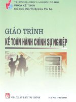 Giáo trình Kế toán hành chính sự nghiệp  PGS.TS. Nghiêm Văn Lợi
