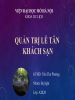 Quản trị lễ tân khách sạn