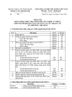 BÁO CÁO HOẠT ĐỘNG ĐIỀU TRỊ CHĂM SÓC SỨC KHỎE CHO NGƯỜI KHUYẾT TẬT