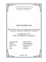 Báo cáo kiến tập quản trị nhân lực: Công tác đánh giá thực hiện công việc tại công ty TNHH đầu tư thành gia