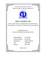 Báo cáo kiến tập quản trị nhân lực: Thực trạng và giải pháp nâng cao chất lượng nguồn nhân lực tại công ty cổ phần xây dựng hà nội CPM