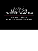 Bài giảng Public relations pr  Quan hệ công chúng