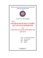 Đề tài Giải pháp nhằm nâng cao hiệu quả sản xuất kinh doanh tại tổng công ty cổ phần đường sông miền Nam (sowatco)