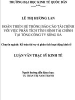 Luận văn Hoàn thiện hệ thống báo cáo tài chính với việc phân tích tình hình tài chính tại tổng công ty Sông Đà