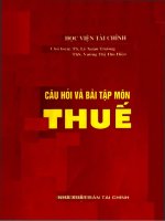 Câu hỏi và bài tập môn Thuế  Phần 1  TS. Lê Xuân Trường, ThS. Vương Thị Thu Hiền