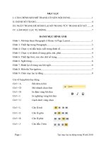 Tạo mục lục tự động trong Word 2010