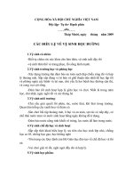 CÁC ĐIỀU LỆ VỀ VỆ SINH HỌC ĐƯỜNG