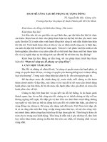 ĐAM MÊ SÁNG TẠO ĐỂ PHỤNG SỰ CỘNG ĐỒNG