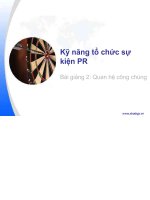 Kỷ năng tổ chức sự kiện PR