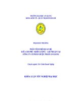 Phân tích mối quan hệ giữa chi phí  Khối lượng  lợi nhuận tại công ty cổ phần dược phẩm An Giang