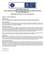 MẪU PHIẾU KHẢO SÁT THỰC TRẠNG HỆ THỐNG VÀ CHÍNH SÁCH VỀ SỨC KHỎE TÂM THẦN