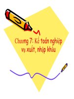 Bài giảng Kế toán nghiệp vụ xuất, nhập khẩu