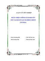 Đề tài Hoàn thiện chính sách khuyến mãi tại khách sạn bamboo Green Central
