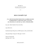 Báo cáo kiến tập quản trị nhân lực: Một số giải pháp nhằm nâng cao chất lượng đào tạo, bồi dưỡng và nâng cao chất lượng CBCC cấp cơ sở (xã, thị trấn) của huyện lạc thủy , tỉnh hòa bình
