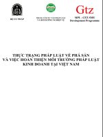 Đề tài Thực trạng pháp luật về phá sản và việc hoàn thiện môi trường pháp luật kinh doanh tại Việt Nam