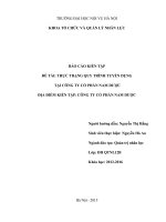 Báo cáo kiến tập quản trị nhân lực: THỰC TRẠNG QUY TRÌNH TUYỂN DỤNG NHÂN lực tại CÔNG TY cổ PHẦN NAM dược