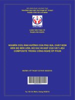 nghiên cứu ảnh hưởng của phụ gia, chất độn đến độ bền uốn, độ dai va đập của vật liệu composite trong công nghệ ép phun 