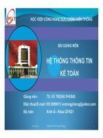 Bài giảng Hệ thống thông tin kế toán  TS.Vũ Trọng Phong