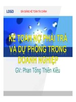 Bài giảng Kế toán nợ phải trả và dự phòng trong doanh nghiệp  Phan Tống Thiên Kiều