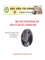 Kế toán thành phẩm bán hàng và xác định kết quả kinh doanh  Học viện Tài chính