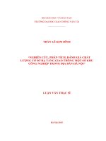 Luận văn  Nghiên cứu phân tích đánh giá chất lượng cơ sở hạ tầng giao thông các KCN trên địa bàn thành phố Hà Nội