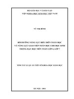 Bồi dưỡng năng lực biểu diễn toán học và năng lực giao tiếp toán học cho học sinh trong dạy học môn toán lớp 6, lớp 7