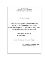 Công tác xã hội đối với người nghèo ở các xã đặc biệt khó khăn vùng bãi ngang ven biển và hải đảo từ thực tiễn huyện bình sơn, tỉnh quảng ngãi