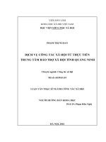 Dịch vụ công tác xã hội từ thực tiễn trung tâm bảo trợ xã hội tỉnh quảng ninh