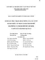 Đánh giá thực trạng hoạt động của các cơ sở hàng nghề tư nhân tại hai thành phố hải phòng và TO HCM 