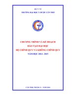 CHƯƠNG TRÌNH VÀ KẾ HOẠCH ĐÀO TẠO ĐẠI HỌC HỆ CHÍNH QUY VÀ KHÔNG CHÍNH QUY